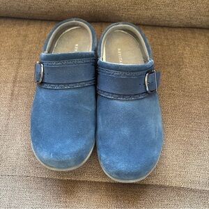 Waco Siesta Southwest Revitalign Orthotic Suede Clog, Shoe Size 9D Blue